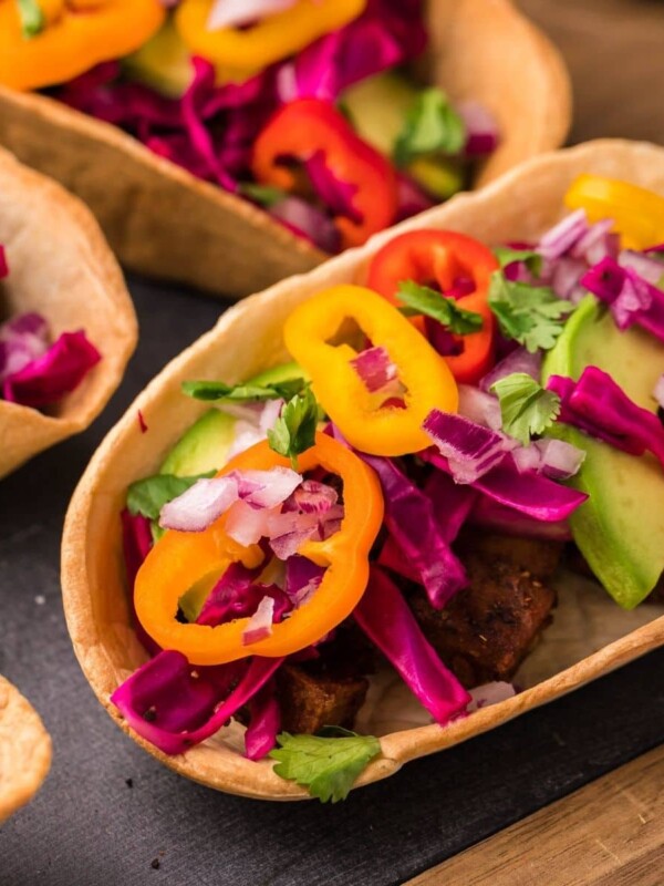 picture of air fryer tofu tacos on a plate