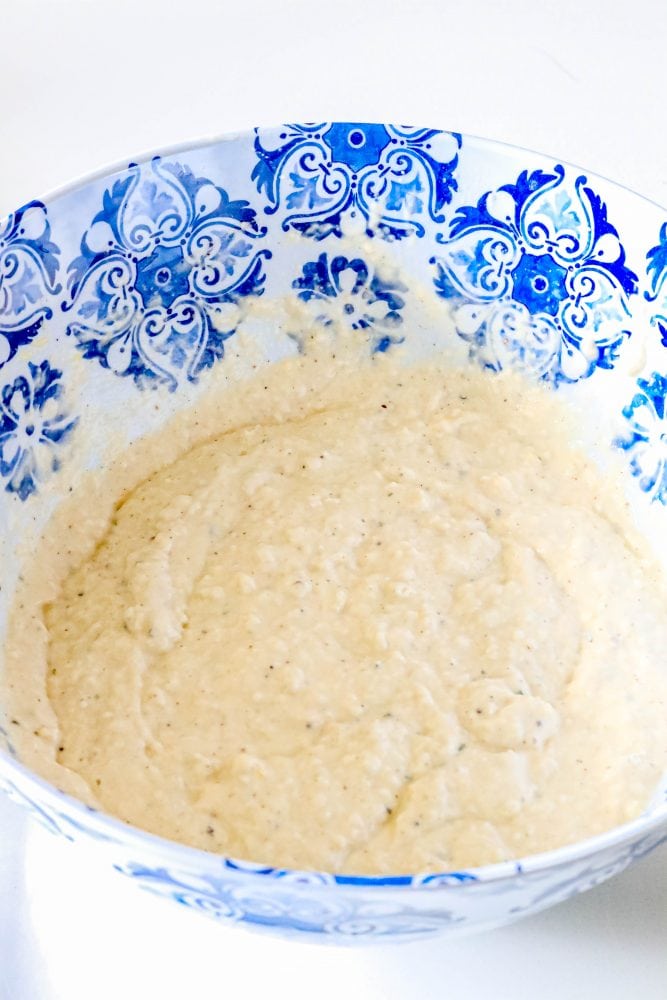 raw spaetzle batter in a bowl