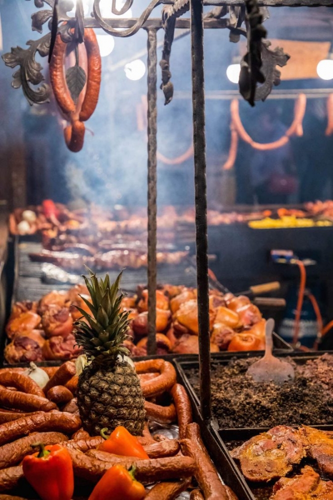 Krakow Christmas Market offers a diverse array of meats and vegetables.