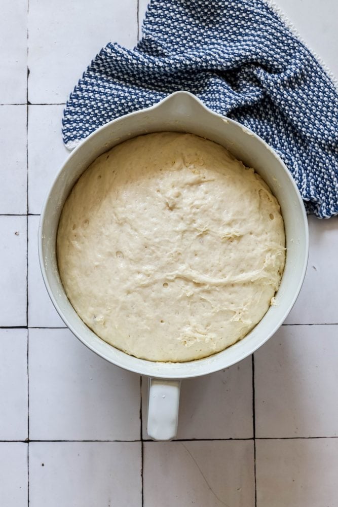 picture of risen dough in a bowl