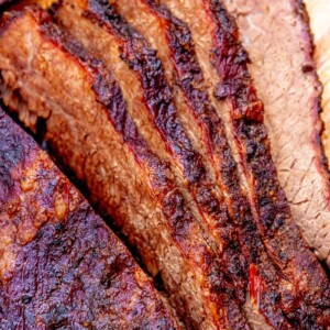 sliced smoked brisket